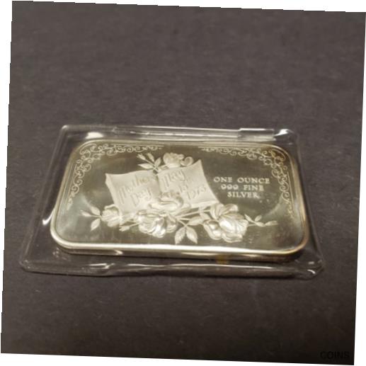 【極美品/品質保証書付】 アンティークコイン コイン 金貨 銀貨 [送料無料] 1 oz .999 Fine Silver Art Bar - Madison Mint - Mothers Day May 13th 1973 - F2051