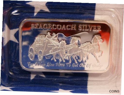  アンティークコイン コイン 金貨 銀貨  Sealed NWT Stagecoach 1 oz Troy .999 Fine Solid Silver Divisable Bar USA Lot A2