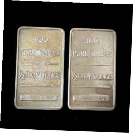  アンティークコイン コイン 金貨 銀貨  2 Vintage RARE American Express 1/2 oz. Pure Silver Consecutive Bars