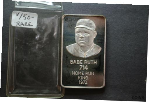 【極美品/品質保証書付】 アンティークコイン コイン 金貨 銀貨 [送料無料] 1973 Babe Ruth 1 oz 0.999 Silver Bar Rare