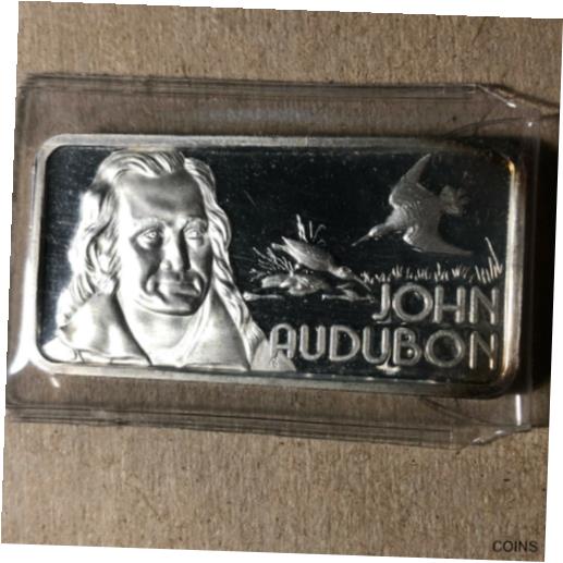 【極美品/品質保証書付】 アンティークコイン 銀貨 John Audubon 1 oz .999 Silver Art Bar [送料無料] #sof-wr-011842-6835