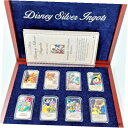 【極美品/品質保証書付】 アンティークコイン コイン 金貨 銀貨 [送料無料] (8) Colorized Art of Disney Silver Ingot Bars Case/COA Bambi Snow White Mickey-