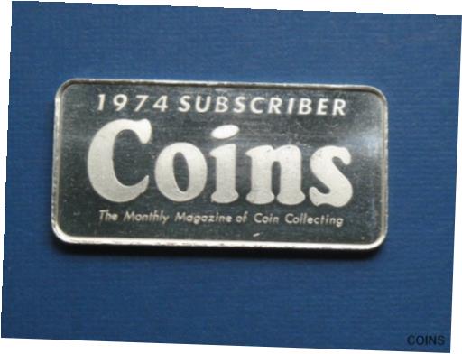  アンティークコイン コイン 金貨 銀貨  1974 Coins Magazine Krause Publication IOLA Wisconsin KP2 1oz Silver Bar A202
