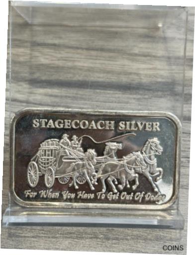  アンティークコイン コイン 金貨 銀貨  Stagecoach Silver 1 oz 999 Pure Silver Bar in 1/4 oz