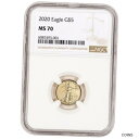 yɔi/iۏ؏tz AeB[NRC RC   [] 2020 American Gold Eagle 1/10 oz $5 - NGC MS70