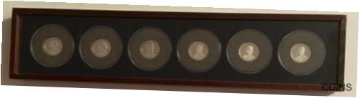 ڶ/ʼݾڽա ƥ    [̵] THE GREATEST AMERICAN PRESIDENTS - .999 SILVER 6-COIN SET IN WALNUT DISPLAY BOX