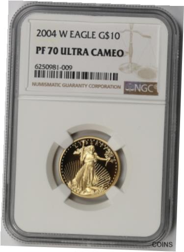 yɔi/iۏ؏tz AeB[NRC RC   [] 2004-W American Gold Eagle $10 Quarter-Ounce 1/4 oz Proof PF 70 Ultra Cameo NGC