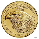 yɔi/iۏ؏tz AeB[NRC RC   [] 2021 One 1/2 OZ Ounce Gold Piece Fine American Eagle Type 2 Reverse Bullion $25