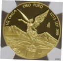 2013 1/2 オンス ゴールド メキシコ リベルタード NGC PF69 レア デイト 300 ミンテージ2013 1/2 oz Gold Mexico L...