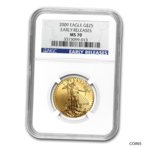 【極美品/品質保証書付】 アンティークコイン コイン 金貨 銀貨 [送料無料] 2009 1/2 oz Gold American Eagle MS-70 NGC (Early Releases) - SKU #59950