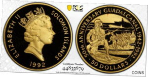 1992 ガダルカナル島の戦い 0.5 オンス ゴールド PCGS PR69DCAM - どこでも入手できる唯一の商品1992 Battle of Guadalcanal .5 Oz GOLD PCGS PR69DCAM- ONLY ONE AVAILABLE ANYWHERE