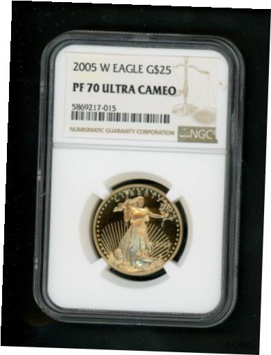 yɔi/iۏ؏tz AeB[NRC RC   [] 2005 W US 1/2 oz Gold American Eagle $25.00 $25 NGC PF 70 Proof Ultra Cameo GEM!