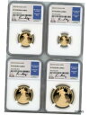2010 ゴールド イーグル プルーフ 4 コイン イヤー セット NGC PF70 エド モイ署名2010 Gold Eagle Proof 4-Coin Y...