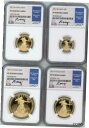 2017-W ゴールド イーグル プルーフ 4 コイン イヤー セット NGC PF70 エド モイ署名2017-W Gold Eagle Proof 4-Co...