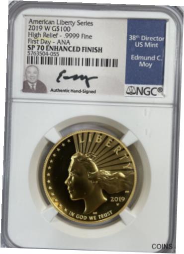 【極美品/品質保証書付】 アンティークコイン 金貨 2019-W First Day of Issue Chicago ANA LIBERTY HIGH RELIEF ENHANCED GOLD NGC SP70 [送料無料] #got-wr-011926-3360