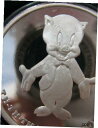 1オンス。ピュアシルバー ポーキーピッグ バグズバニー 50周年記念 1990 コイン+ゴールド。1-OZ. PURE SILVER PORKY PIG BUGS BUNNY 50TH ANNIVERSARY 1990 COIN+GOLD .