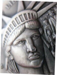 ڶ/ʼݾڽա ƥ    [̵] 1.OZ. LONGINES SILVER 1886 NEW YORK STATUE OF LIBERTY 3D HIGH RELIEF COIN + GOLD