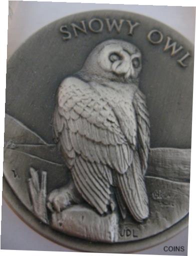 ڶ/ʼݾڽա ƥ    [̵] 1-OZ .925 STERLING SILVER LONGINES WILDLIFE SERIES DETAILED SNOWY OWL COIN+GOLD