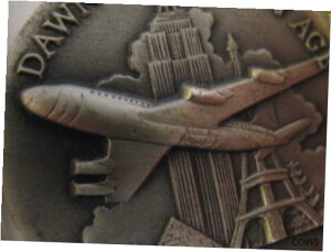 ڶ/ʼݾڽա ƥ    [̵] 1-OZ. LONGINES STERLING SILVER BOEING 707 1959 JET 3D HIGH RELEIF COIN + GOLD