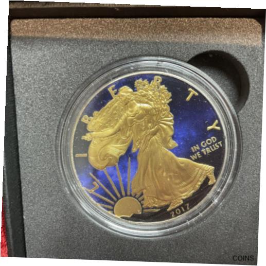楽天金銀プラチナ　ワールドリソース【極美品/品質保証書付】 アンティークコイン コイン 金貨 銀貨 [送料無料] GOLD & BLACK ~ 2017 USA American Silver Eagle Walking Liberty 1oz SILVER DOLLAR