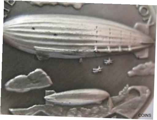 【極美品/品質保証書付】 アンティークコイン 1+OZ. LONGINES STERLING SILVER GOODYEAR DIRIGIBLE 1933 MACON & AKRON COIN+GOLD [送料無料] #ccf-wr-011926-4708