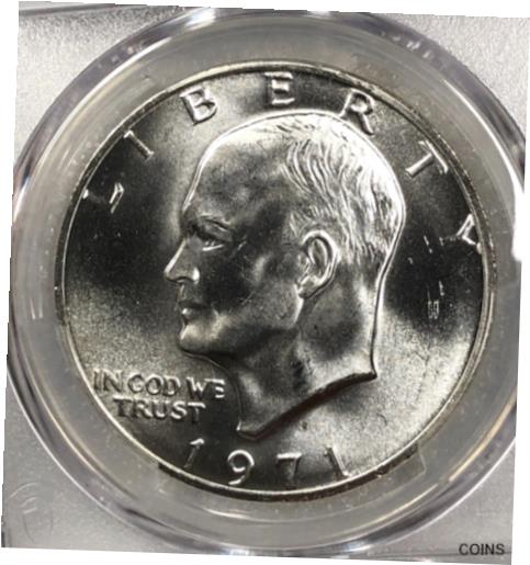  アンティークコイン コイン 金貨 銀貨  1971-S Eisenhower SILVER Dollar PCGS MS65 ~ Satiny Cartwheel Luster ~ Nice Coin