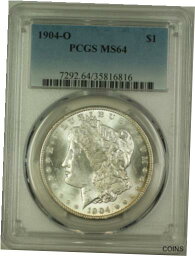 【極美品/品質保証書付】 アンティークコイン コイン 金貨 銀貨 [送料無料] 1904-O Morgan Silver Dollar $1 Coin PCGS MS-64 (17A)