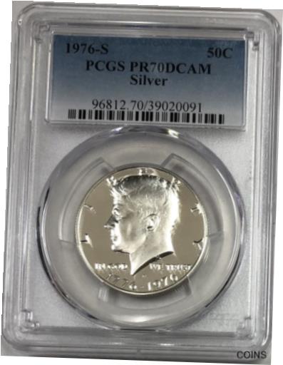  アンティークコイン コイン 金貨 銀貨  1976-S Kennedy Silver Half Dollar PCGS Proof (PR) 70 Deep Cameo (DCAM) SPOTLESS