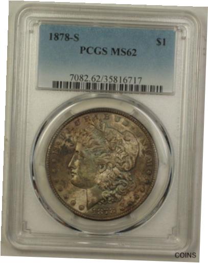  アンティークコイン コイン 金貨 銀貨  1878-S US Morgan Silver Dollar $1 Coin PCGS MS-62 Nicely Toned 4