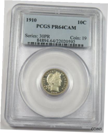 yɔi/iۏ؏tz AeB[NRC RC   [] 1910-P PCGS PR64CAM Proof Barber Dime 10c US Coin Item #30183A