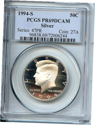  アンティークコイン コイン 金貨 銀貨  1994 S Kennedy Half PR69 DCAM PCGS 50 Cent Silver Proof Graded Coin C3