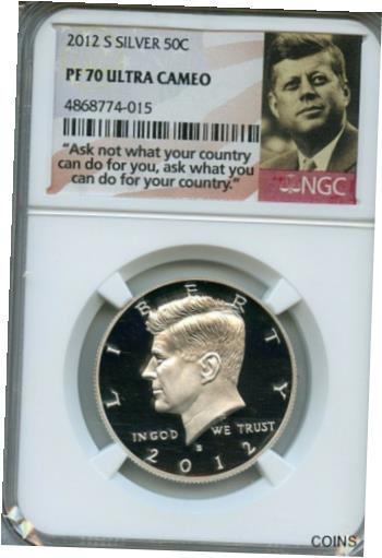  アンティークコイン コイン 金貨 銀貨  2012 S Silver Kennedy Half NGC PF70 Ultra Cameo 50 Cent Proof Graded Coin C12