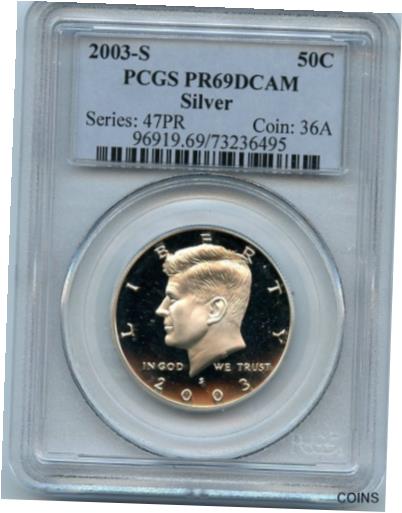  アンティークコイン コイン 金貨 銀貨  Kennedy Half 2003 S PR69 DCAM PCGS 50 Cent Silver Proof Graded Coin