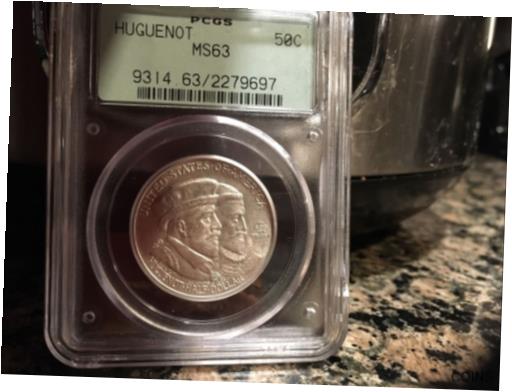  アンティークコイン コイン 金貨 銀貨  1924 Huguenot Commemorative Half Dollar PCGS MS 63 Excellent Shiny White Coin