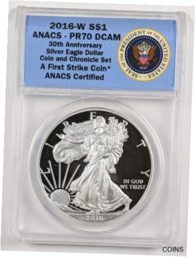 ڶ/ʼݾڽա ƥ    [̵] 2016-W American Silver Eagle 30th Anniv. ANACS PR 70 DCAM First Strike 154676B