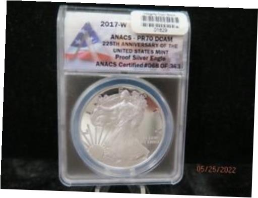 楽天金銀プラチナ　ワールドリソース【極美品/品質保証書付】 アンティークコイン コイン 金貨 銀貨 [送料無料] 2017-W American Silver Eagle Proof. ANACS Certified PR-70, Store Sale #01629
