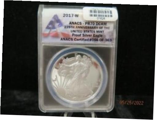楽天金銀プラチナ　ワールドリソース【極美品/品質保証書付】 アンティークコイン コイン 金貨 銀貨 [送料無料] 2017-W American Silver Eagle Proof. ANACS Certified PR-70, Store Sale #01628