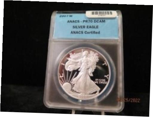 楽天金銀プラチナ　ワールドリソース【極美品/品質保証書付】 アンティークコイン コイン 金貨 銀貨 [送料無料] 2007-W American Silver Eagle Proof. ANACS Certified PR-70, Store Sale #01620