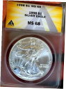 ץʡɥ꥽㤨֡ڶ/ʼݾڽա ƥ    [̵] AMERICAN SILVER EAGLE 1998 ANACS MS 68 BLAZING BEAUTY BETTER DATEפβǤʤ103,250ߤˤʤޤ