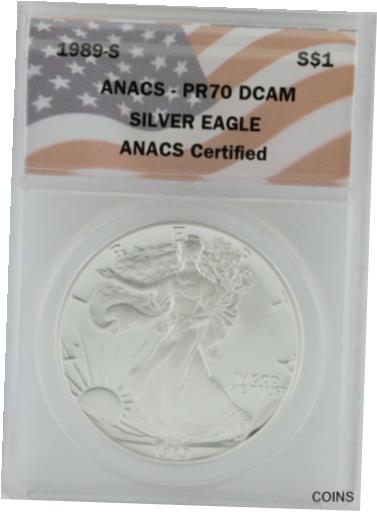 yɔi/iۏ؏tz AeB[NRC RC   [] 1989 S S$1 Silver 1oz American Eagle ANACS PR70DCAM