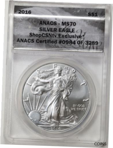 ڶ/ʼݾڽա ƥ    [̵] 2016 $1 1oz Silver American Eagle MS70 ANACS 100984 Shop CSN TV Exclusive