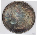 【極美品/品質保証書付】 アンティークコイン コイン 金貨 銀貨 [送料無料] 1881-S Morgan Dollar $1 NGC MS66 Old holder beautifully toned! Very lustrous! J9 1