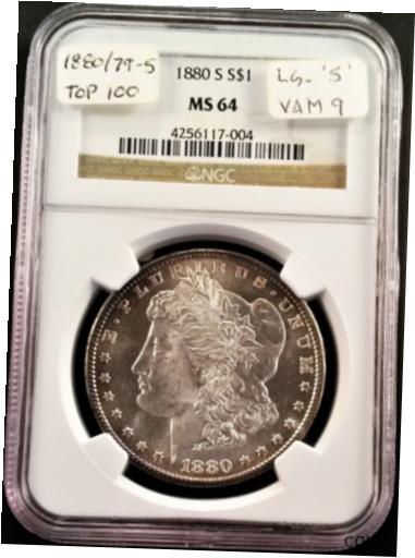  アンティークコイン コイン 金貨 銀貨  Blue Chip Quality 1880-S Morgan Silver Dollar NGC MS64 AL646