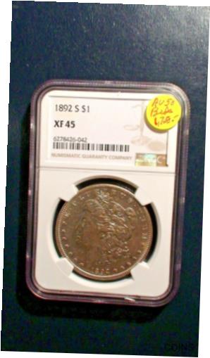 【極美品/品質保証書付】 アンティークコイン コイン 金貨 銀貨 [送料無料] 1892 S Morgan Dollar NGC XF45 CIRCULATED SILVER $1 Coin PRICED TO SELL!