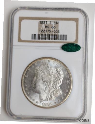 【極美品/品質保証書付】 アンティークコイン コイン 金貨 銀貨 [送料無料] 1881-S Morgan Silver Dollar | MS66, CAC, NGC Graded, United States $1.00