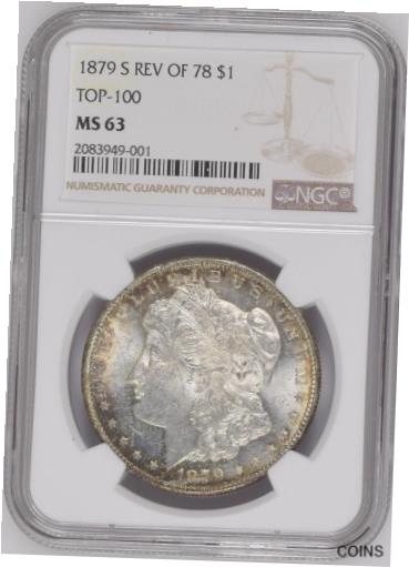 yɔi/iۏ؏tz AeB[NRC 1879-S Reverse 1878 $1 Morgan Silver Dollar NGC MS63 - Golden Peripheral Toning [] #cot-wr-012096-3688