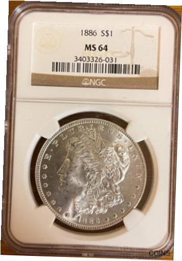  アンティークコイン コイン 金貨 銀貨  1886 Morgan Silver Dollar NGC MS64, missed label as 1886 S