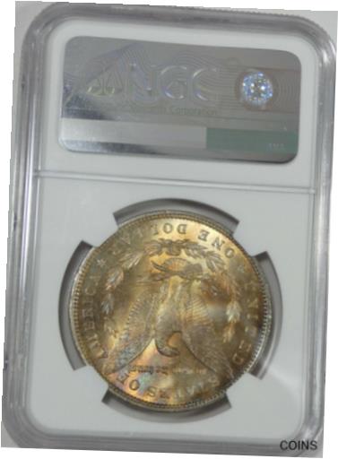 ڶ/ʼݾڽա ƥ    [̵] Beautiful rev Calico Toning on this 1896 Morgan Silver $1 CERTIFIED NGC MS 62