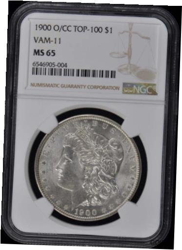 【極美品/品質保証書付】 アンティークコイン 硬貨 1900-O/CC TOP-100 Morgan Dollar VAM-11 S$1 NGC MS65 [送料無料] #oot-wr-012098-2264