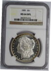 【極美品/品質保証書付】 アンティークコイン コイン 金貨 銀貨 [送料無料] 1885 Morgan Silver Dollar NGC MS 64 DPL - 64297A